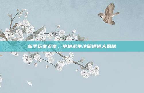 新手玩家专享,绝地求生注册通道大揭秘