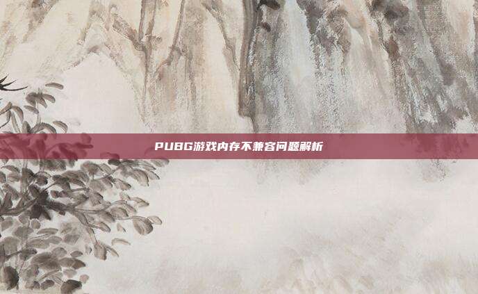 PUBG游戏内存不兼容问题解析