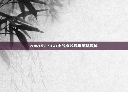 Navi在CSGO中的高效教学策略解析
