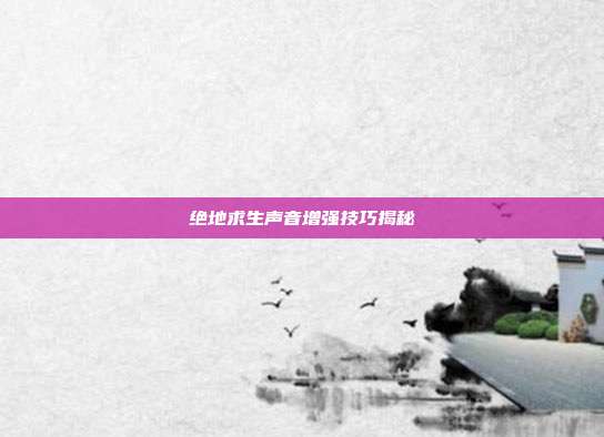 绝地求生声音增强技巧揭秘