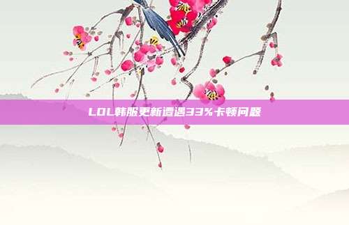 LOL韩服更新遭遇33%卡顿问题