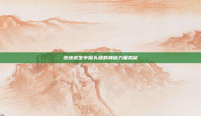 绝地求生中探头键的神秘力量揭秘