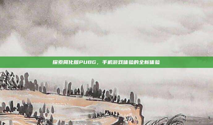 探索简化版PUBG,手机游戏体验的全新体验