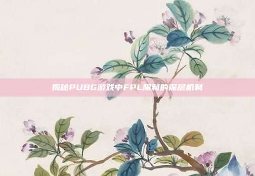 揭秘PUBG游戏中FPL限制的深层机制