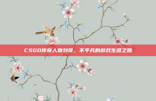 CSGO传奇人物刘哥,不平凡的游戏生涯之路