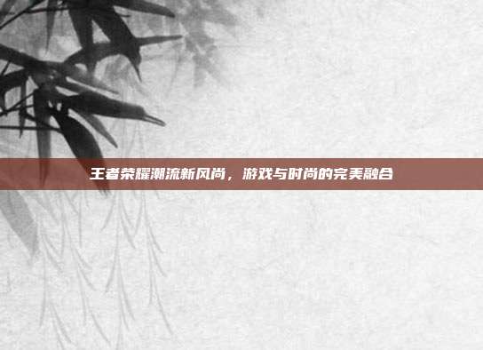 王者荣耀潮流新风尚,游戏与时尚的完美融合