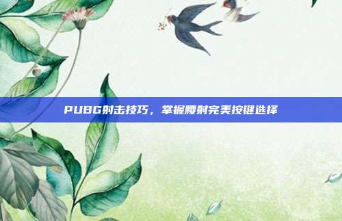 PUBG射击技巧,掌握腰射完美按键选择