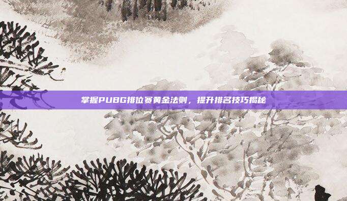 掌握PUBG排位赛黄金法则,提升排名技巧揭秘