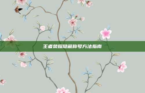 王者荣耀隐藏称号方法指南