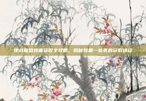 逆战联盟装备获取全攻略,揭秘装备一览表的获取途径