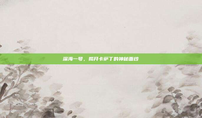 深海一号,揭开卡萨丁的神秘面纱