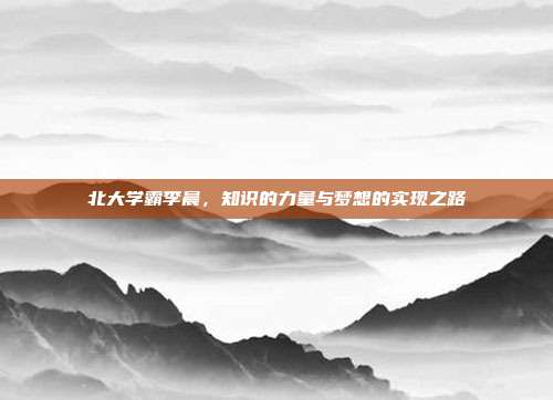 北大学霸李晨,知识的力量与梦想的实现之路
