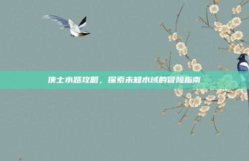 侠士水路攻略,探索未知水域的冒险指南