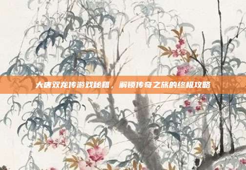 大唐双龙传游戏秘籍,解锁传奇之旅的终极攻略