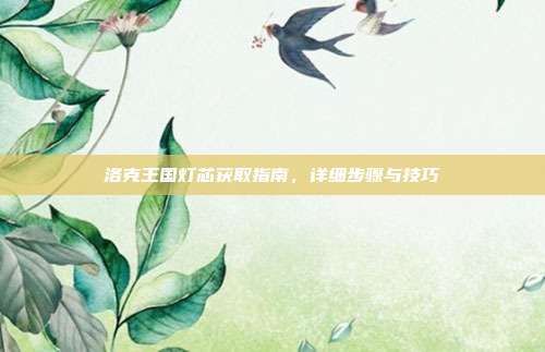 洛克王国灯芯获取指南,详细步骤与技巧