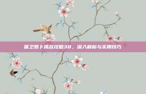 保卫萝卜挑战攻略38,深入解析与实用技巧
