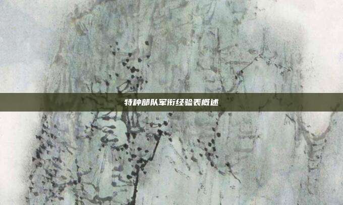 特种部队军衔经验表概述