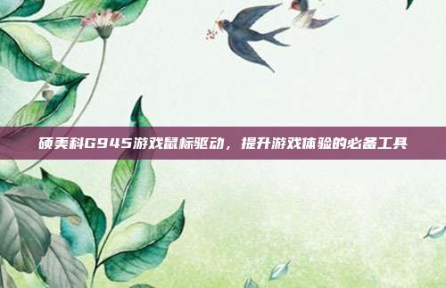 硕美科G945游戏鼠标驱动,提升游戏体验的必备工具