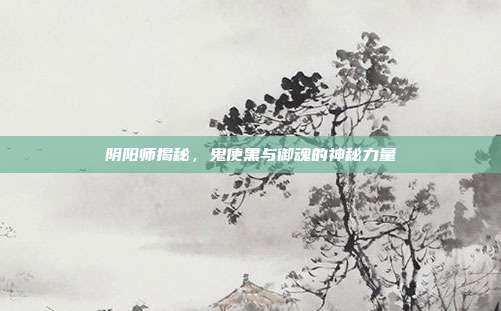 阴阳师揭秘,鬼使黑与御魂的神秘力量
