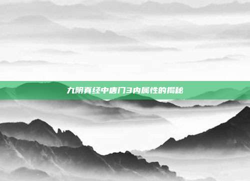 九阴真经中唐门3内属性的揭秘
