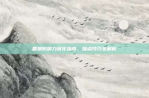 盾娘防御力优化指南,加点技巧全解析