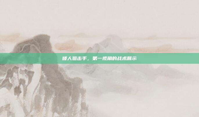 矮人狙击手,第一视角的战术展示