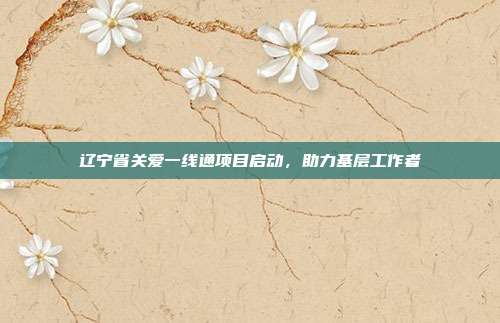 辽宁省关爱一线通项目启动,助力基层工作者