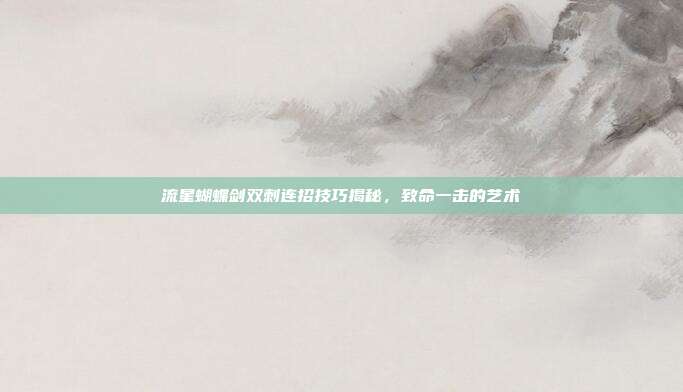 流星蝴蝶剑双刺连招技巧揭秘,致命一击的艺术