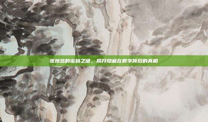 张婉悠的密码之谜,揭开隐藏在数字背后的真相