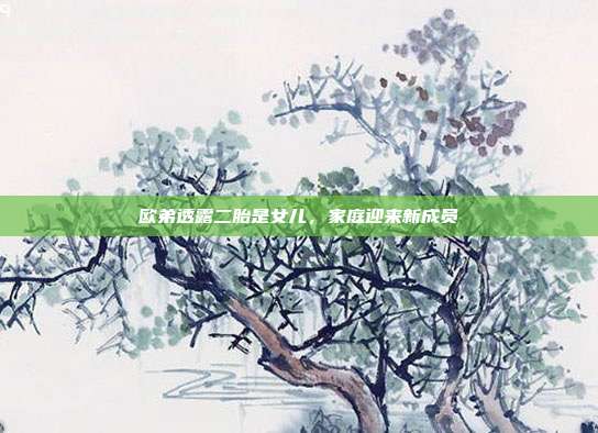 欧弟透露二胎是女儿,家庭迎来新成员