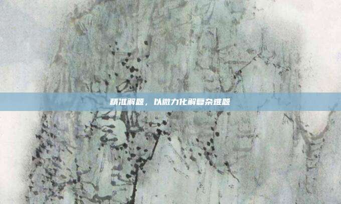 精准解题,以微力化解复杂难题