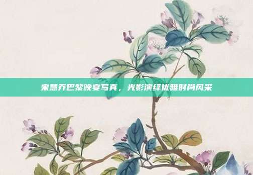 宋慧乔巴黎晚宴写真,光影演绎优雅时尚风采