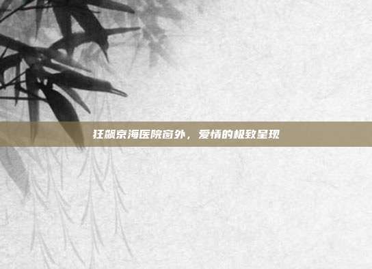狂飙京海医院窗外,爱情的极致呈现