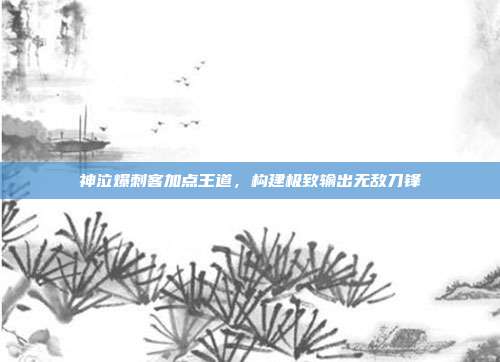 神泣爆刺客加点王道,构建极致输出无敌刀锋