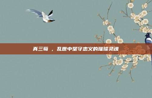 真三荀彧,乱世中坚守忠义的璀璨灵魂