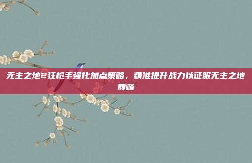 无主之地2狂枪手强化加点策略,精准提升战力以征服无主之地巅峰