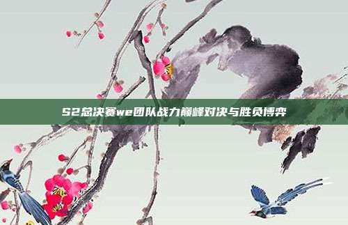 S2总决赛we团队战力巅峰对决与胜负博弈