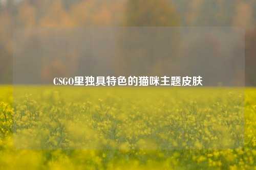 CSGO里独具特色的猫咪主题皮肤