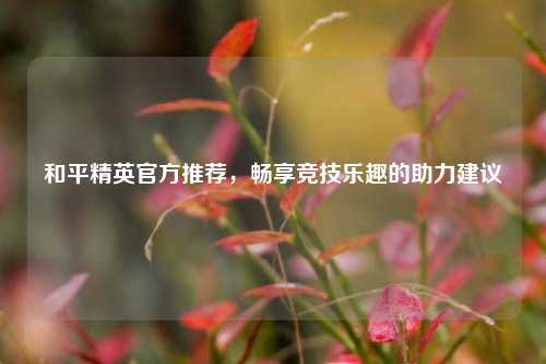 和平精英官方推荐,畅享竞技乐趣的助力建议