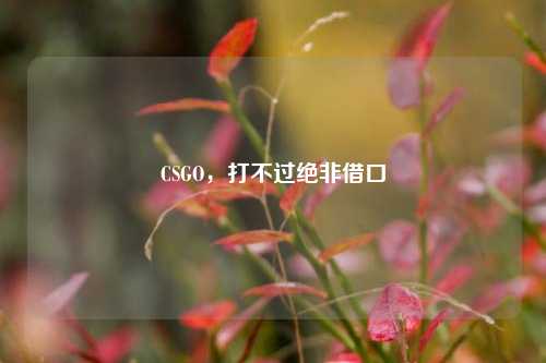 CSGO,打不过绝非借口