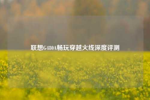 联想G480A畅玩穿越火线深度评测