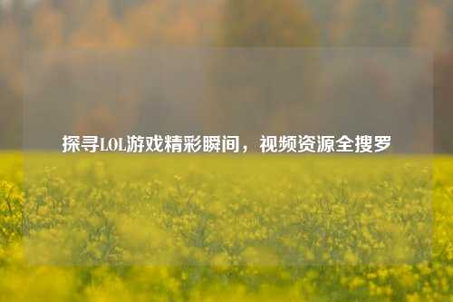 探寻LOL游戏精彩瞬间,视频资源全搜罗