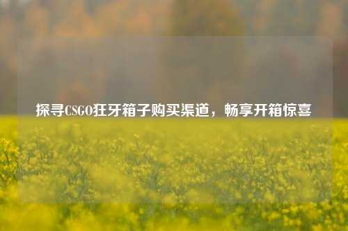 探寻CSGO狂牙箱子购买渠道,畅享开箱惊喜