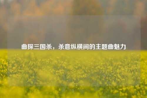 曲探三国杀,杀意纵横间的主题曲魅力