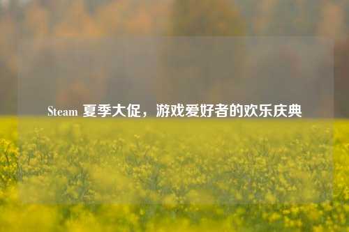 Steam 夏季大促,游戏爱好者的欢乐庆典