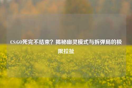 CS:GO死完不结束?揭秘幽灵模式与拆弹局的极限拉扯