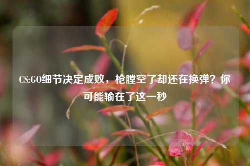CS:GO细节决定成败,枪膛空了却还在换弹?你可能输在了这一秒