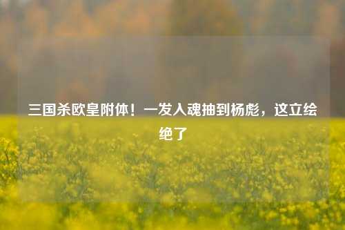 三国杀欧皇附体!一发入魂抽到杨彪,这立绘绝了