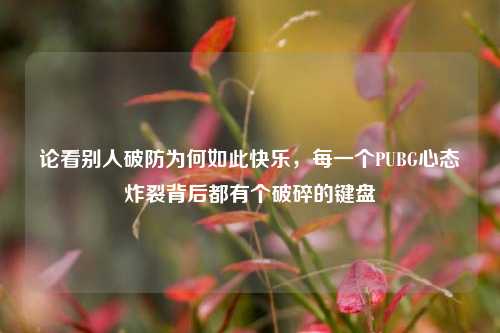 论看别人破防为何如此快乐,每一个PUBG心态炸裂背后都有个破碎的键盘