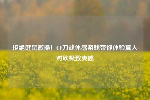 拒绝键鼠微操!CF刀战体感游戏带你体验真人对砍极致爽感